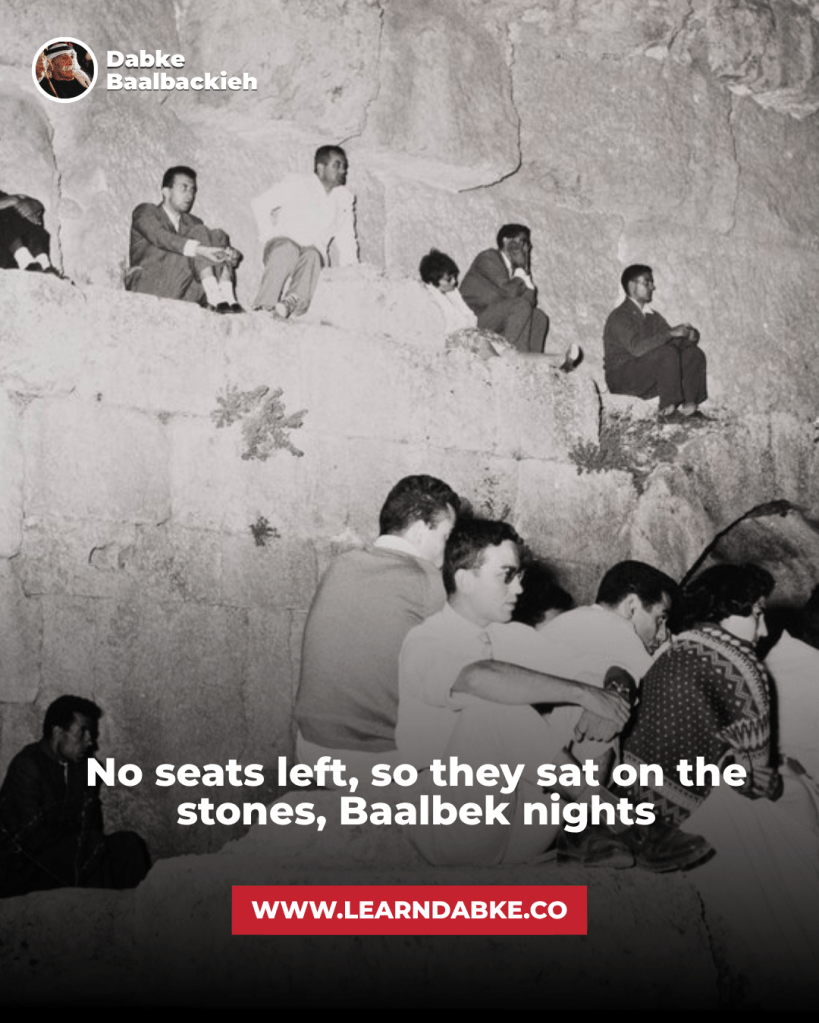No seats left, so they sat on the stones, Baalbek nights