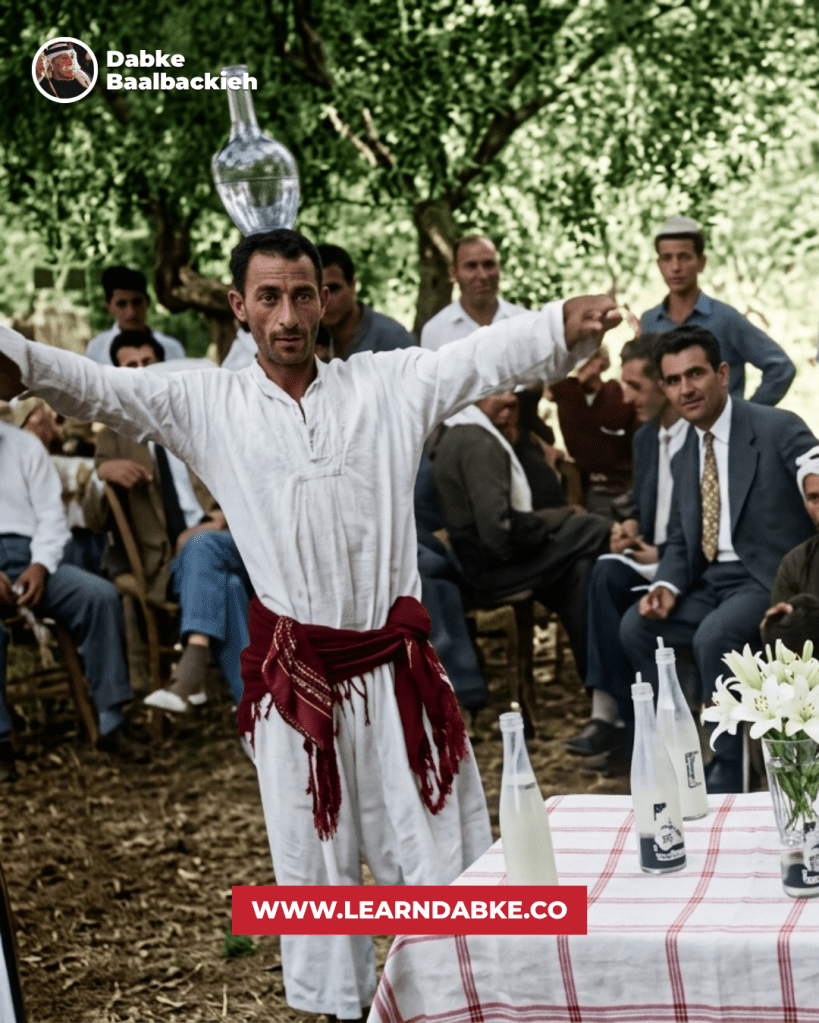Doukhi Solh dancing with the jug, Ras El Ain, Baalbek-Restored by Zorba Academy