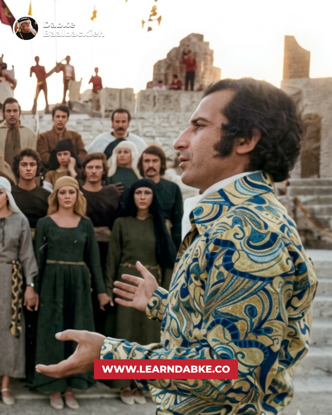 Abdel-Halim Caracalla with Assi Rahbani in Baalbek-Restored by Zorba Academy