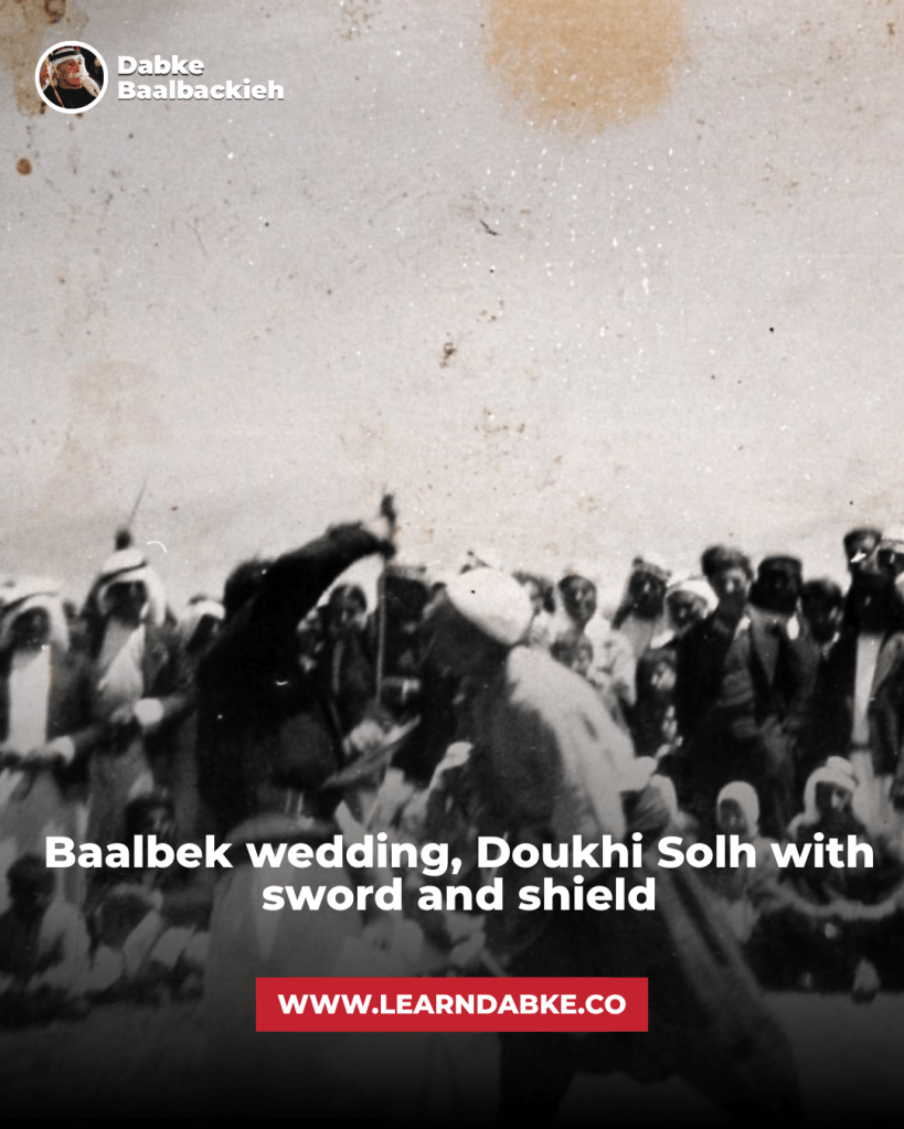 Baalbek wedding, Doukhi Solh with sword and shield