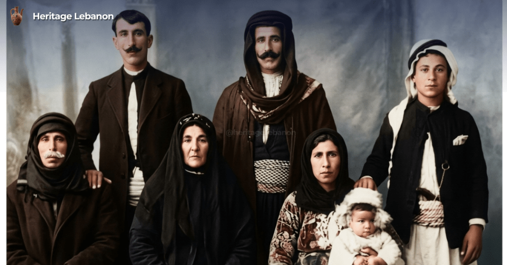 The Shamoun family in Syria before immigrating to the United States. restored by @heritage.lebanon