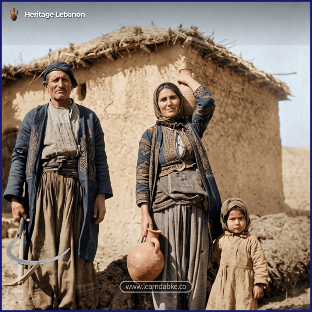 Water Jars and Traditional Dress, 1899 A historical image from the archive of Baron Max von Oppenheim, showing water jars and traditional clothing as part of daily life in the Levant during the late Ottoman period. @heritage.lebanon | [www.learndabke.co](http://www.learndabke.co)
